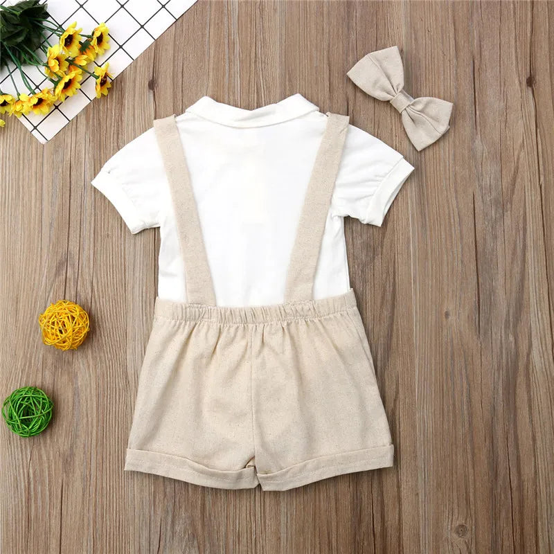 Dungarees set with Bow Tie