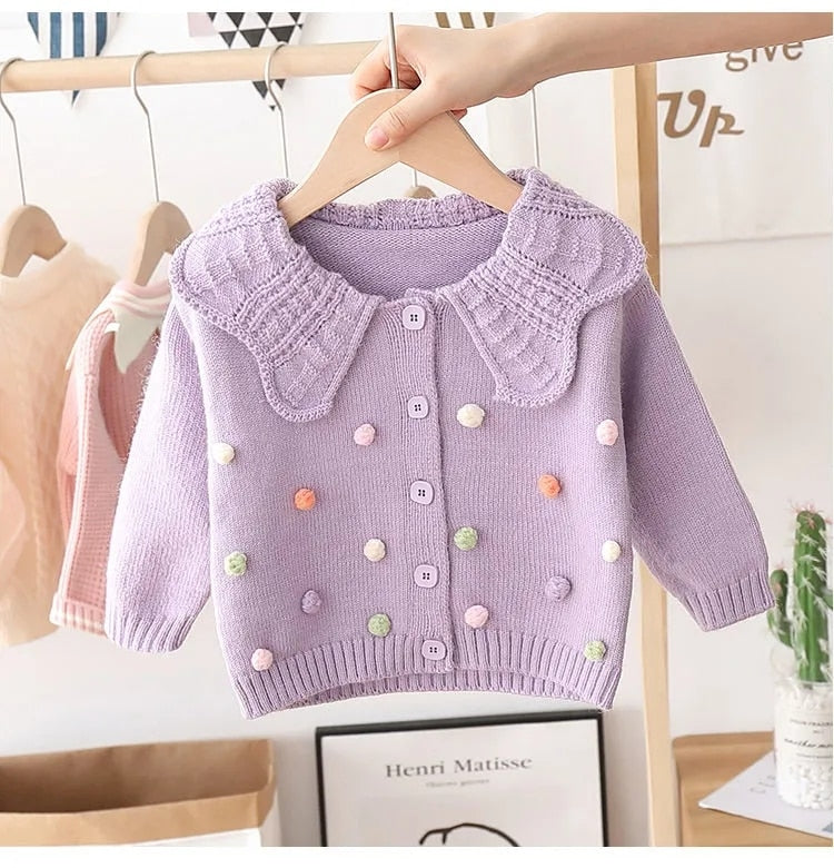 Pom Pom Knitted Cardigan