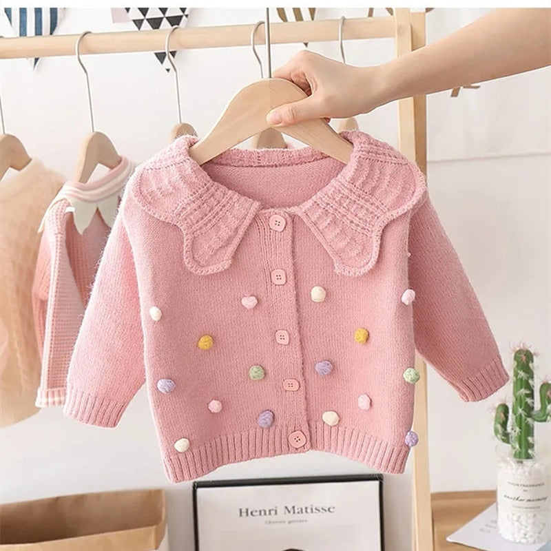 Pom Pom Knitted Cardigan