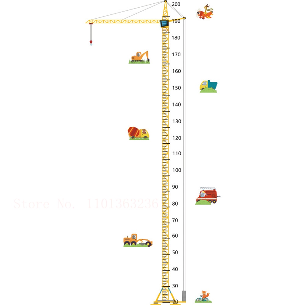 Construction Vehicle Tower Crane height stickers