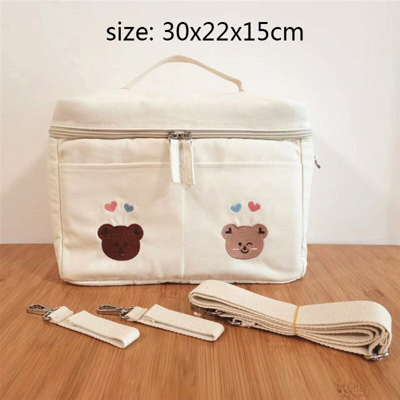 Bear Embroidery Insulated Lunch Bag