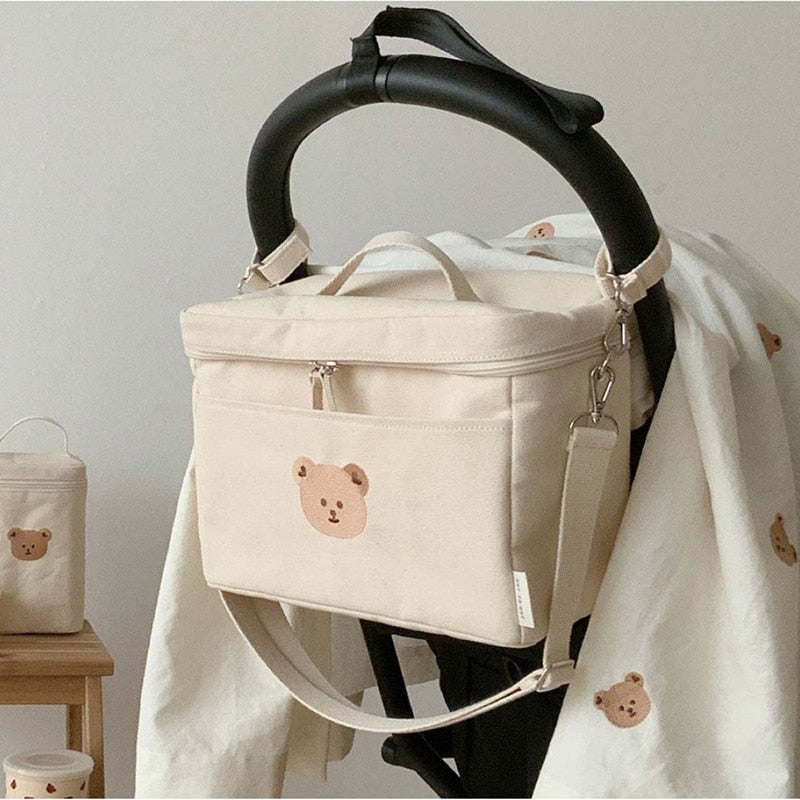 Bear Embroidery Insulated Lunch Bag