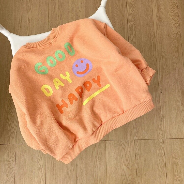 Girls Cotton Soft Smiley Casual Long Sleeve Top
