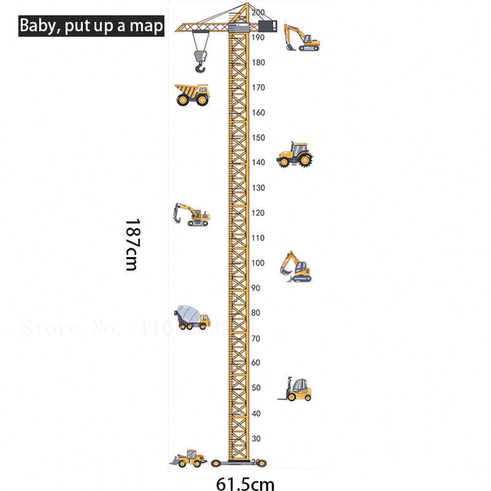 Construction Vehicle Tower Crane height stickers