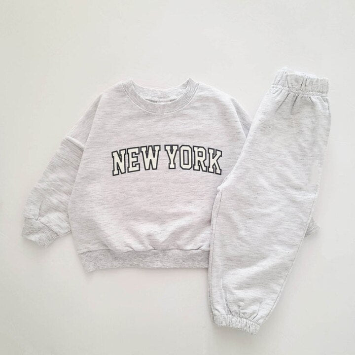 New York Printed Two Piece Sports Set