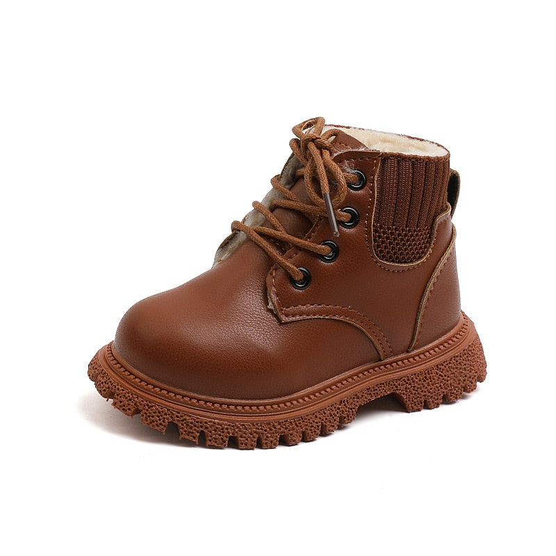 Warm Thick Cotton Filled Soft Leather Boot