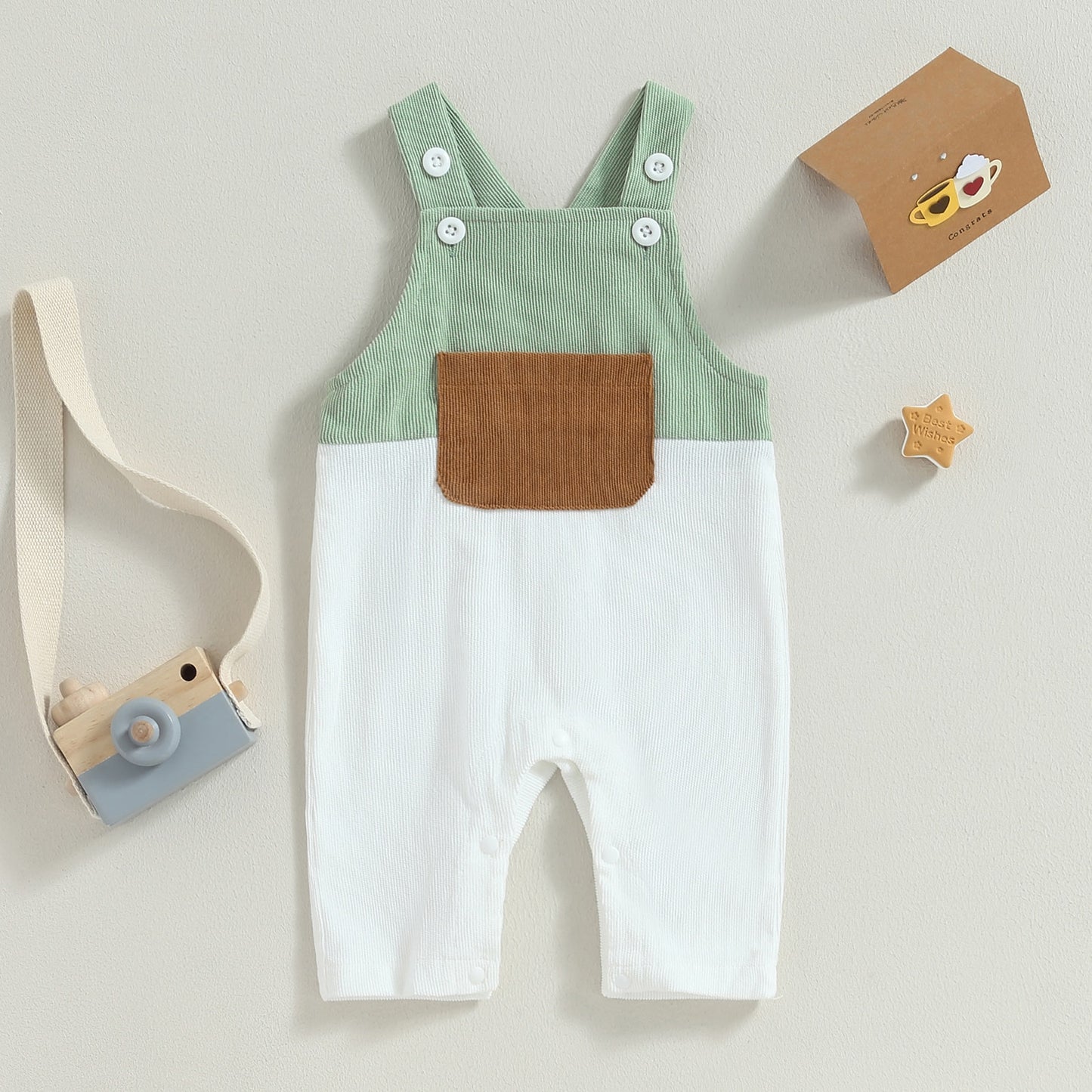 Two Tone Patterned Dungarees