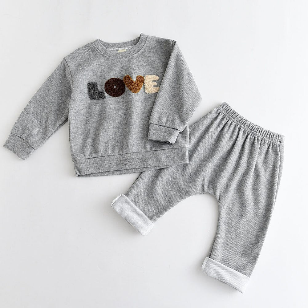 Casual Top + Child Loose Trousers 2pcs Set