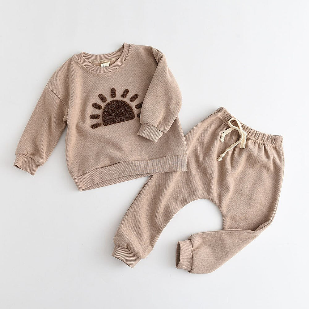 Casual Top + Child Loose Trousers 2pcs Set