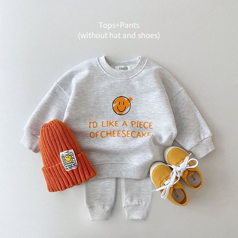 Baby Unisex Clothes Set - Long Sleeve Casual Sweatshirt + Harem Pants