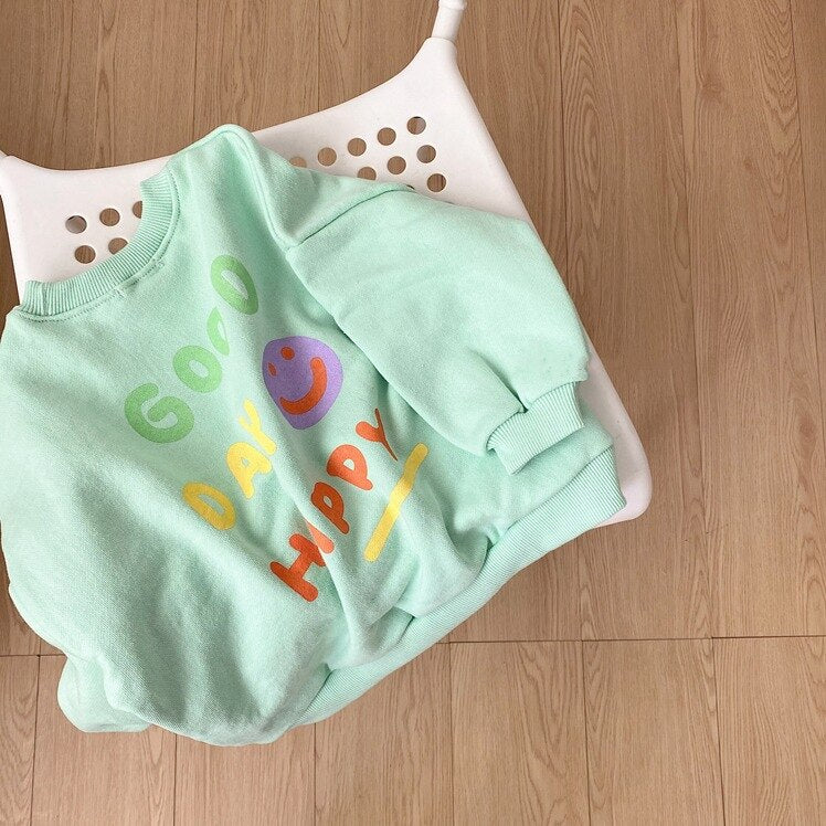 Girls Cotton Soft Smiley Casual Long Sleeve Top