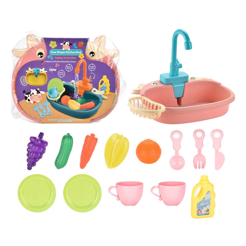 Kids Kitchen Toys Pretend Play Mini Kitchen Food Educational