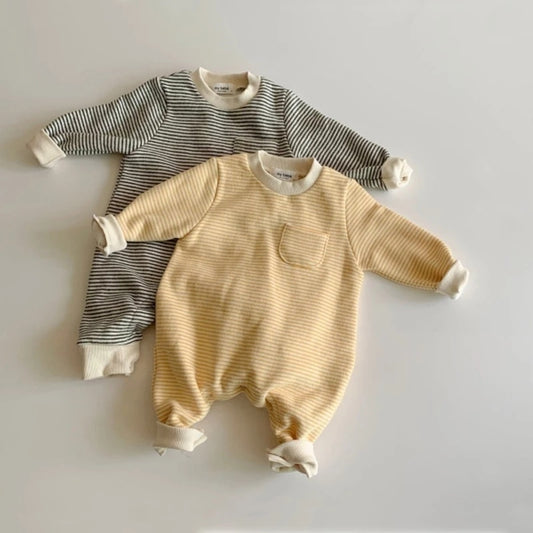 Unisex Striped Baby Grow