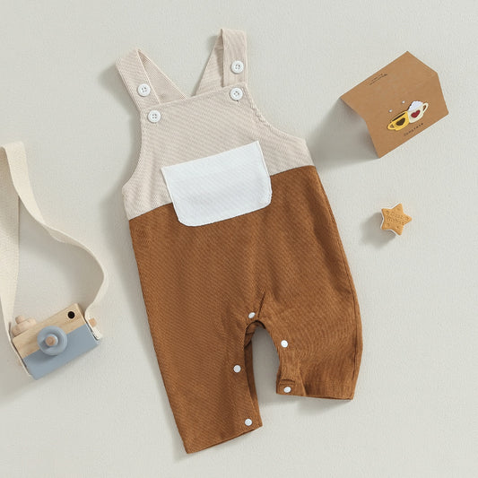 Two Tone Patterned Dungarees